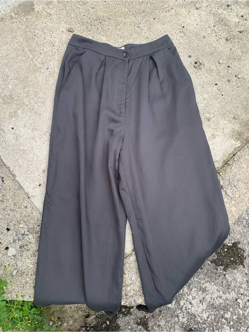 Melow Montreal Dark Gray Wide Leg Lyocell Pants Size 6 Made in Canada